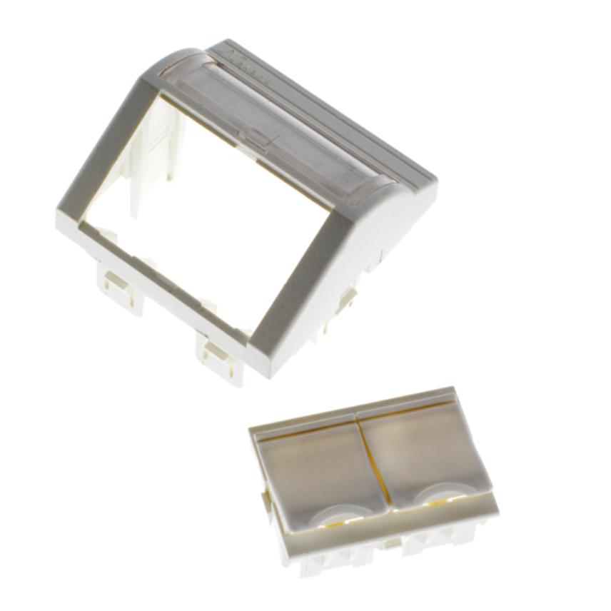 LANmark EU style angled 45 x 45 module 2 Snap-In white