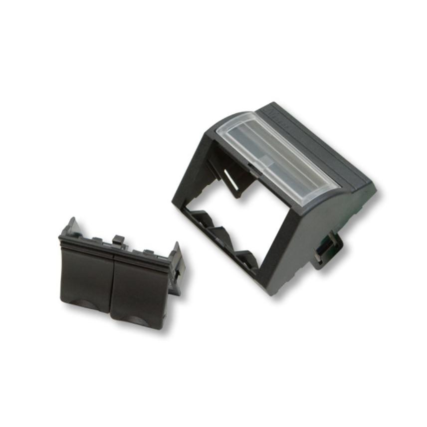 LANmark EU style angled 45 x 45 module 2 Snap-In black