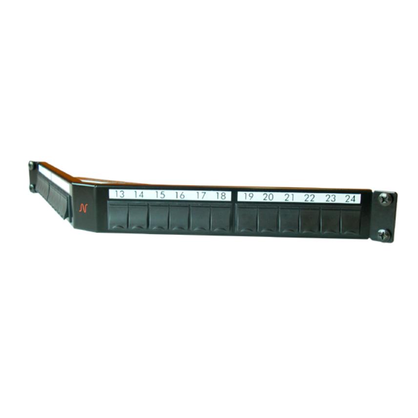 Angled Patch Panel 24 Snap-In Black